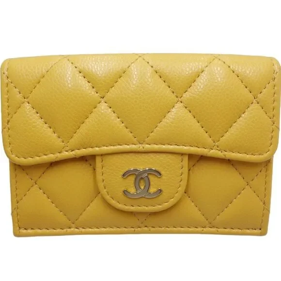 CHANEL Authentic Yellow Caviar Leather Wallet - Picture 2 of 10